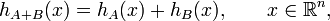 h_{A+B}(x)=h_A(x)+h_B(x), \qquad x\in \mathbb{R}^n,