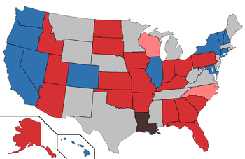 Color coded map of 2020 Senate races