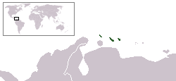 Location of &nbsp;ABC islands (Lesser Antilles)&nbsp;&nbsp;(dark green)