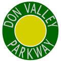 A highway marker for the DVP