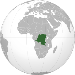 Location of &nbsp;Democratic Republic of the Congo&nbsp;&nbsp;(dark green)