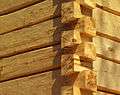 Corner made of notched logs