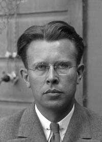 Black-and-white photograph of a man an fas