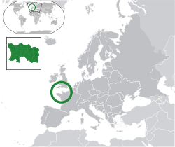 Location of &nbsp;Jersey&nbsp;&nbsp;(dark green)