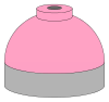 Illustration of cylinder shoulder painted pink for calibration gas