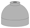 Illustration of cylinder shoulder painted grey for carbon dioxide