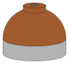 Illustration of cylinder shoulder painted brown for helium