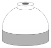 Illustration of cylinder shoulder painted white for medical oxygen