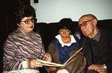 Irène Hamoir, left, and Louis Scutenaire, right, in 1985