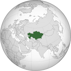 Location of &nbsp;Kazakhstan&nbsp;&nbsp;(green)