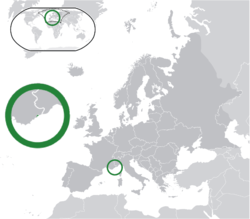 Location of &nbsp;Monaco&nbsp;&nbsp;(green)in Europe&nbsp;&nbsp;(dark grey)&nbsp; –&nbsp; [Legend]
