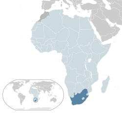 Location of South Africa (dark blue)– in Africa (light blue & dark grey)– in the African Union (light blue)
