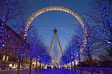 Large Ferris wheel at twilight
