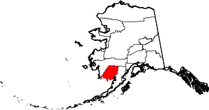 State map highlighting Dillingham Census Area
