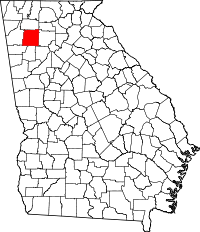 Map of Georgia highlighting Bartow County