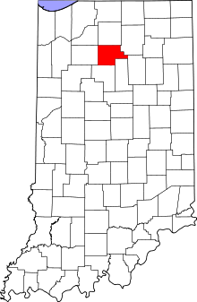 Map of Indiana highlighting Fulton County