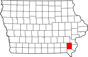 Map of Iowa highlighting Henry County