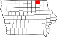 Map of Iowa highlighting Howard County