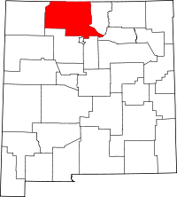 Map of New Mexico highlighting Rio Arriba County