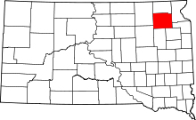 Map of South Dakota highlighting Day County