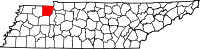 Map of Tennessee highlighting Henry County