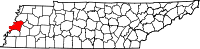 State map highlighting Lauderdale County