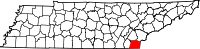 State map highlighting Polk County