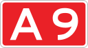 A9 motorway shield}}