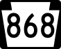 PA Route 868 marker