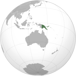 Location of &nbsp;Papua New Guinea&nbsp;&nbsp;(green)