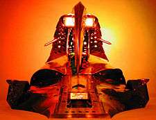 Razer from the front under strong orange lighting