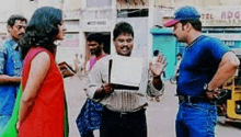 A The shooting spot of the film Soori which represents from left to right&nbsp;: Uma, Shelvan and Vignesh.