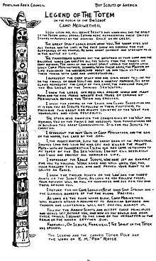 The document released by the Portland Area Council describing the Totem Pole outside the Big Lodge