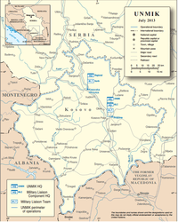 Kosovo&nbsp;– the area encompassed by the black dashed line&nbsp;– as delineated by UN Security Council Resolution 1244.
